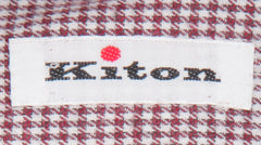 Kiton Burgundy Red Micro-Houndstooth Shirt - Slim - (KT1212237) - Parent