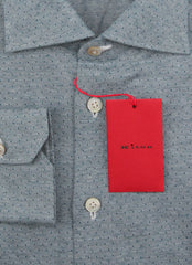 Kiton Blue Polka Dot Cotton Shirt - Slim - (KT1182213) - Parent