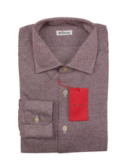 Kiton Burgundy Red Polka Dot Cotton Shirt - Slim - (KT1182220) - Parent