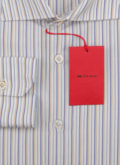 Kiton Light Blue Striped Cotton Shirt - Slim - (KT1116223) - Parent