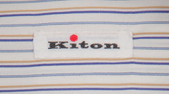 Kiton Light Blue Striped Cotton Shirt - Slim - (KT1116223) - Parent