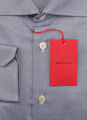 Kiton Dark Blue Solid Cotton Shirt - Slim - (KT1220226) - Parent