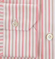 Kiton Red Striped Cotton Shirt - Slim - (KT1130231) - Parent