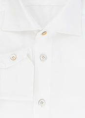 Kiton White Solid Cotton Shirt - Slim - (KT912239) - Parent