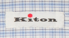 Kiton Light Blue Plaid Cotton Shirt - Slim - (KT210242) - Parent