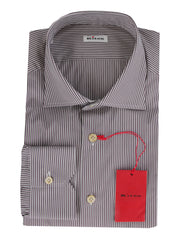 Kiton Brown Striped Cotton Shirt - Slim - 15.5/39 - (KT11222317)