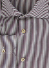 Kiton Brown Striped Cotton Shirt - Slim - (KT11222317) - Parent