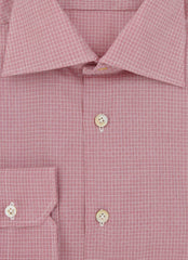Kiton Burgundy Red Check Cotton Shirt - Slim - (KT1212232) - Parent