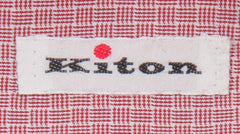 Kiton Burgundy Red Check Cotton Shirt - Slim - (KT1212232) - Parent