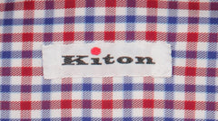 Kiton Red Plaid Cotton Shirt - Slim - (KT126226) - Parent