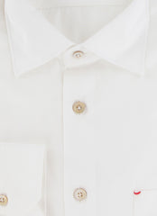 $800 Kiton White Solid Cotton Shirt - Slim - (KT4420261) - Parent