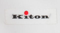 $800 Kiton White Solid Cotton Shirt - Slim - (KT821252) - Parent