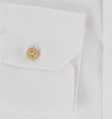 $800 Kiton White Solid Cotton Shirt - Slim - (KT4420261) - Parent