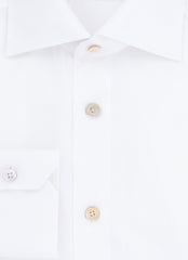 Kiton White Solid Cotton Shirt - Slim - (KT923232) - Parent