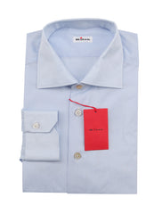 Kiton Light Blue Solid Cotton Shirt - Slim - (KT1220224) - Parent