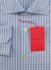Kiton Light Blue Plaid Cotton Shirt - Slim - (KT1220221) - Parent