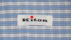 Kiton Light Blue Plaid Cotton Shirt - Slim - (KT1220221) - Parent