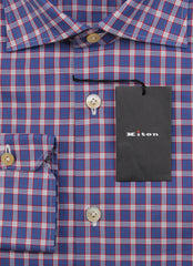 Kiton Blue Plaid Cotton Shirt - Slim - (KT1220228) - Parent