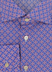 $600 Kiton Blue Fancy Cotton Shirt - Slim - (KT916267) - Parent