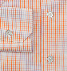 Kiton Orange Plaid Cotton Shirt - Slim - (KT1182217) - Parent