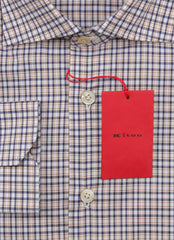 Kiton Dark Blue Plaid Cotton Shirt - Slim - (KT1220223) - Parent