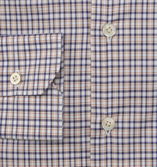 Kiton Dark Blue Plaid Cotton Shirt - Slim - (KT1220223) - Parent