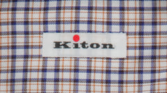 Kiton Dark Blue Plaid Cotton Shirt - Slim - (KT1220223) - Parent