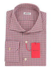 Kiton Burgundy Red Plaid Cotton Shirt - Slim - (KT12122314) - Parent