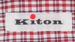 Kiton Burgundy Red Plaid Cotton Shirt - Slim - (KT12122314) - Parent