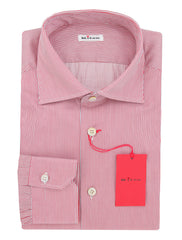 Kiton Red Striped Cotton Shirt - Slim - 15.5/39 - (KT11302315)