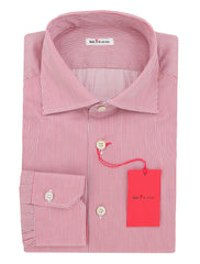 Kiton Red Striped Cotton Shirt - Slim - 15.5/39 - (KT1212233)