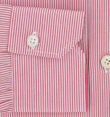 $600 Kiton Red Striped Cotton Shirt - Slim - (KT11302315) - Parent