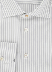 Kiton Light Blue Striped Cotton Shirt - Slim - (KT1223233) - Parent
