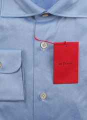 Kiton Light Blue Solid Cotton Shirt - Slim - (KT126229) - Parent
