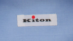 Kiton Light Blue Solid Cotton Shirt - Slim - (KT126229) - Parent