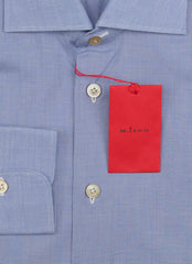 Kiton Blue Micro-Houndstooth Cotton Shirt - Slim - (KT1210228) - Parent