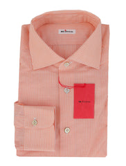 Kiton Orange Striped Cotton Blend Shirt - Slim - 15.75/40 - (KT1130239)