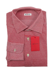 Kiton Red Solid Cotton Shirt - Slim - (KT1182214) - Parent