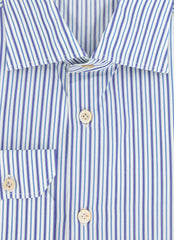 Kiton Blue Striped Cotton Shirt - Slim - (KT11302316) - Parent