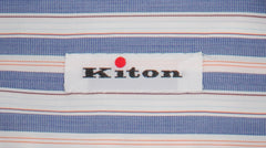 Kiton Blue Striped Cotton Shirt - Slim - (KT1116227) - Parent
