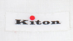 $800 Kiton White Solid Linen Shirt - Slim - (KT821254) - Parent