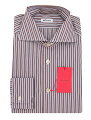Kiton Brown Striped Cotton Shirt - Slim - 17/43 - (KT1212239)