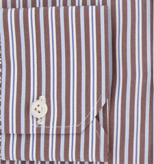 Kiton Brown Striped Cotton Shirt - Slim - (KT1212239) - Parent