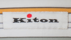 Kiton Orange Striped Cotton Shirt - Slim - (KT1130235) - Parent