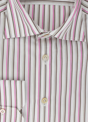 Kiton Pink Striped Cotton Shirt - Slim - (KT9122317) - Parent
