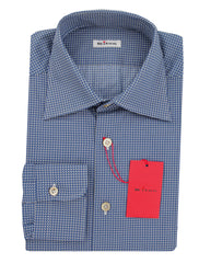 Kiton Blue Fancy Cotton Shirt - Slim - 15.5/39 - (KT12122315)