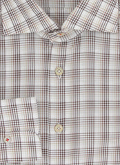 Kiton Brown Plaid Linen Blend Shirt - Slim - (KT923236) - Parent