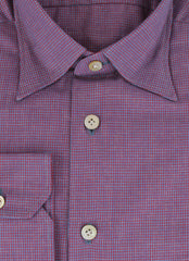 Kiton Red Micro-Houndstooth Cotton Shirt - Slim - (KT11222314) - Parent