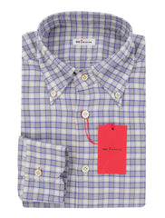 Kiton Blue Plaid Cotton Shirt - Slim - 15.5/39 - (KT210244)