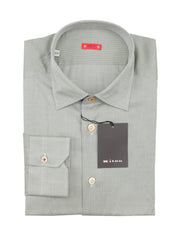 Kiton Olive Green Fancy Cotton Shirt - Slim - 15.75/40 - (KT11162218)